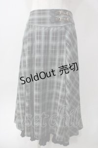 axes femme / 裾プリーツチェック柄スカート M グリーン Y-25-06-12-149-AX-SK-SZ-ZY
