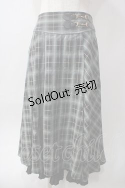 画像1: axes femme / 裾プリーツチェック柄スカート M グリーン Y-25-06-12-149-AX-SK-SZ-ZY