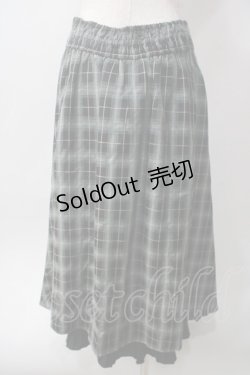 画像2: axes femme / 裾プリーツチェック柄スカート M グリーン Y-25-06-12-149-AX-SK-SZ-ZY