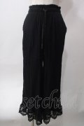 axes femme / 裾レース楊柳ワイドパンツ F 黒 Y-25-06-12-150-AX-PA-SZ-ZY