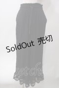 axes femme / 裾レース楊柳ワイドパンツ F 黒 Y-25-06-12-150-AX-PA-SZ-ZY