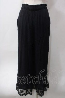 画像2: axes femme / 裾レース楊柳ワイドパンツ F 黒 Y-25-06-12-150-AX-PA-SZ-ZY