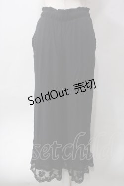 画像2: axes femme / 裾レース楊柳ワイドパンツ F 黒 Y-25-06-12-150-AX-PA-SZ-ZY
