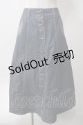 axes femme / 前釦刺繍入ミドルスカート M インディゴ Y-25-06-12-151-AX-SK-SZ-ZY
