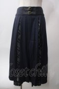 axes femme / チェック切替ベルト付スカート F 紺 Y-25-06-12-152-AX-SK-SZ-ZY