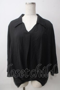 画像1: axes femme / ベル袖シャツアンサンブルプルオーバー M 黒 Y-25-06-12-015-AX-TO-SZ-ZY