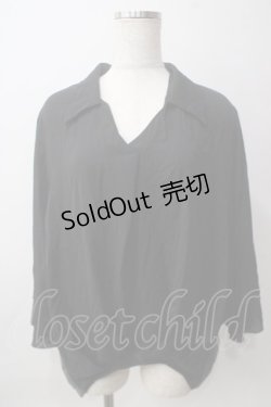 画像1: axes femme / ベル袖シャツアンサンブルプルオーバー M 黒 Y-25-06-12-015-AX-TO-SZ-ZY