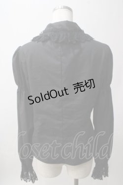 画像2: Moi-meme-Moitie / クロスアーチシャーリングスリーブブラウス 9号 黒 Y-25-06-12-017-MO-BL-SZ-ZY