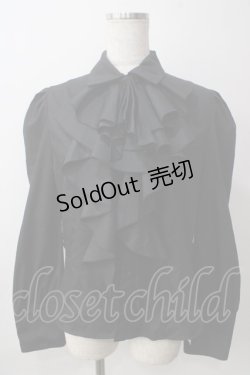 画像1: Sheglit / ビショップスリーブジャボブラウス L 黒 Y-25-06-12-018-EL-BL-SZ-ZY