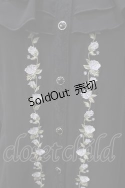 画像3: axes femme / フロントバラ刺繍フリルブラウス  黒 Y-25-06-12-019-AX-BL-SZ-ZY