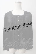 axes femme NOSTALGIE / スクエアネックフリルブラウス  黒 Y-25-06-12-020-AX-BL-SZ-ZI