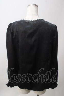 画像2: axes femme NOSTALGIE / スクエアネックフリルブラウス  黒 Y-25-06-12-020-AX-BL-SZ-ZY