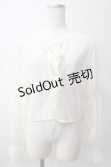 axes femme / パール付きチュールトップス  白 Y-25-06-12-021-AX-TO-SZ-ZI