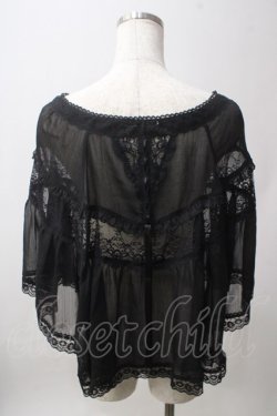 画像2: axes femme / 20th/レース使いケープ  黒 Y-25-06-12-023-AX-TO-SZ-ZY