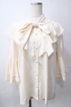 画像1: axes femme / タイ付姫袖風フリルブラウス  生成り Y-25-06-12-025-AX-BL-SZ-ZY