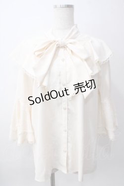 画像1: axes femme / タイ付姫袖風フリルブラウス  生成り Y-25-06-12-025-AX-BL-SZ-ZI