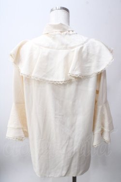 画像2: axes femme / タイ付姫袖風フリルブラウス  生成り Y-25-06-12-025-AX-BL-SZ-ZY
