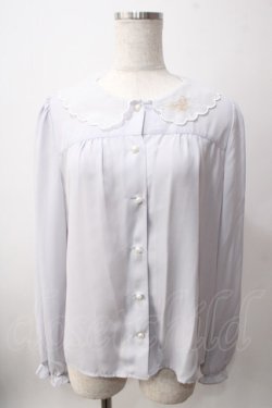 画像1: Ank Rouge / 衿刺繍ブラウス M グレー Y-25-06-12-026-CA-BL-SZ-ZY