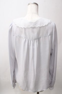 画像2: Ank Rouge / 衿刺繍ブラウス M グレー Y-25-06-12-026-CA-BL-SZ-ZY