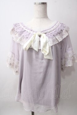 画像1: axes femme / レイヤードフリル楊柳トップス  ラベンダー Y-25-06-12-028-AX-TO-SZ-ZY
