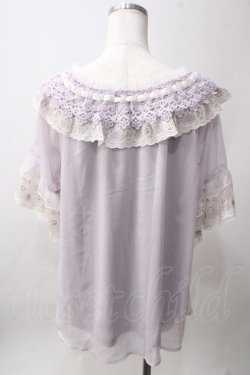 画像2: axes femme / レイヤードフリル楊柳トップス  ラベンダー Y-25-06-12-028-AX-TO-SZ-ZY