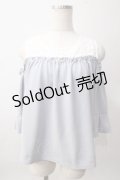 axes femme / 肩開きカットジョーゼットプルオーバー M サックス Y-25-06-12-030-AX-TO-SZ-ZY