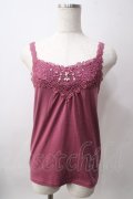 axes femme / レースビジューデザインタンク F ピンク Y-25-06-12-032-AX-TO-SZ-ZY