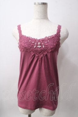 画像1: axes femme / レースビジューデザインタンク F ピンク Y-25-06-12-032-AX-TO-SZ-ZY