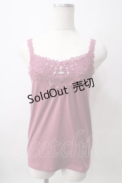 画像1: axes femme / レースビジューデザインタンク F ピンク Y-25-06-12-032-AX-TO-SZ-ZY