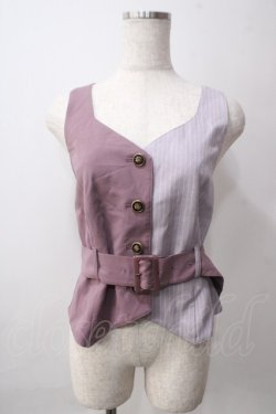 画像1: axes femme POETIQUE / ベルト付バイカラーベスト M パープル Y-25-06-12-034-AX-TO-OW-ZY