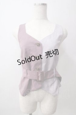画像1: axes femme POETIQUE / ベルト付バイカラーベスト M パープル Y-25-06-12-034-AX-TO-OW-ZY