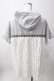 画像2: axes femme / バックレースパーカープルオーバー M グレー Y-25-06-12-037-AX-TO-SZ-ZY (2)