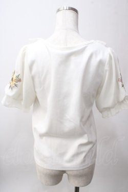 画像2: axes femme POETIQUE / ヒマワリ刺繍フリルカットプルオーバー M 白 Y-25-06-12-038-AX-TO-SZ-ZY