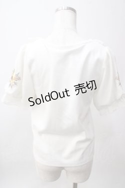 画像2: axes femme POETIQUE / ヒマワリ刺繍フリルカットプルオーバー M 白 Y-25-06-12-038-AX-TO-SZ-ZY