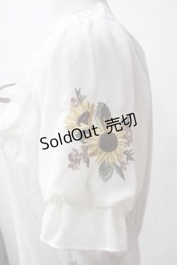 画像3: axes femme POETIQUE / ヒマワリ刺繍フリルカットプルオーバー M 白 Y-25-06-12-038-AX-TO-SZ-ZY
