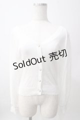 axes femme / シアーニットショートカーディガン F 白 Y-25-06-12-039-AX-TO-SZ-ZI