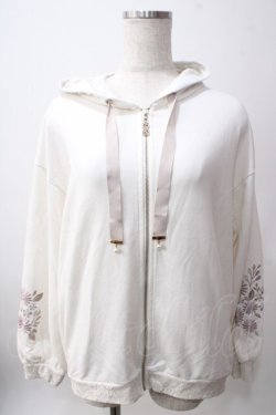 画像1: axes femme / 袖お花刺繍パーカー M 生成り Y-25-06-12-042-AX-TO-SZ-ZY