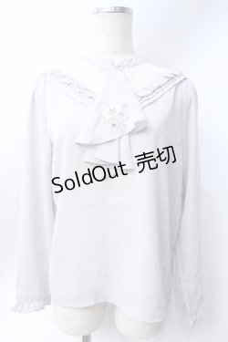 画像1: axes femme / コスモス刺繍ブラウスプルオーバー  ラベンダー Y-25-06-18-039-AX-BL-SZ-ZI