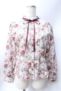 axes femme / フラワーガーデン柄ブラウス  生成り Y-25-06-18-040-AX-BL-SZ-ZY