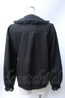 画像2: axes femme POETIQUE / レースデザインフリルブラウス  黒 Y-25-06-18-043-AX-BL-SZ-ZY