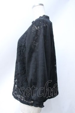 画像2: axes femme / チュール袖レーストップス  黒 Y-25-06-18-044-AX-TO-SZ-ZY