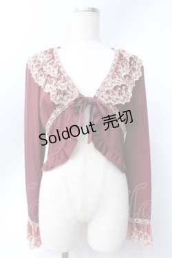 画像1: Innocent World / 梨地レースの長袖ボレロ M ボルドー Y-25-06-18-046-IW-TO-SZ-ZY