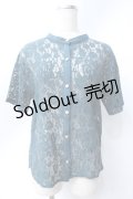axes femme / サイドスリットレースシャツ  グリーン Y-25-06-18-047-AX-BL-SZ-ZY