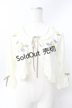画像1: axes femme / たんぽぽ刺繍ニットボレロ  生成り Y-25-06-18-048-AX-TO-SZ-ZY