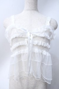 axes femme / フリルチュールビスチェ F 白 Y-25-06-18-051-AX-TO-SZ-ZI