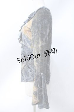 画像2: Ozz On / ベロアジャガードトップス  ブルー Y-25-06-18-058-OO-TO-SZ-ZY