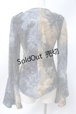 画像3: Ozz On / ベロアジャガードトップス  ブルー Y-25-06-18-058-OO-TO-SZ-ZY