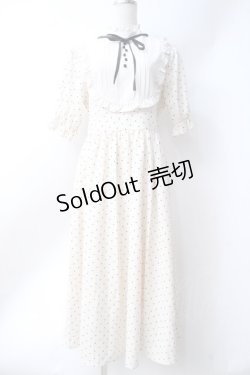画像1: m petit by misako / ドットワンピース  生成り Y-25-06-18-066-LO-OP-SZ-ZY