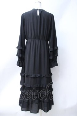 画像3: axes femme NOSTALGIE / レース切り替えロングワンピース  黒 Y-25-06-18-068-AX-OP-SZ-ZY
