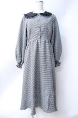m petit by misako / クロミチェックフレアワンピース  黒 Y-25-06-18-069-LO-OP-SZ-ZT044